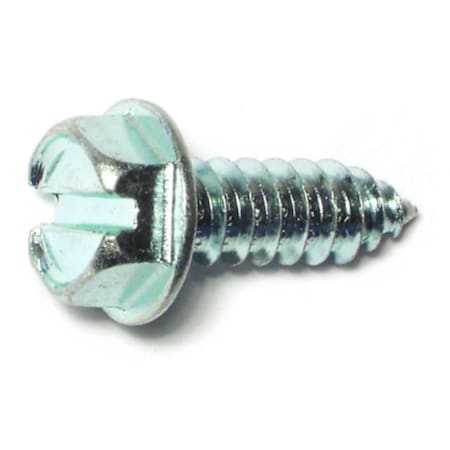 Midwest Fastener Sheet Metal Screw, #14 x 3/4 in, Zinc Plated Steel Flange Hex Head Slotted Drive, 100 PK 02956